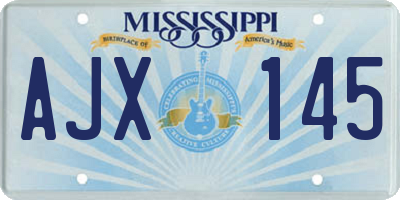 MS license plate AJX145
