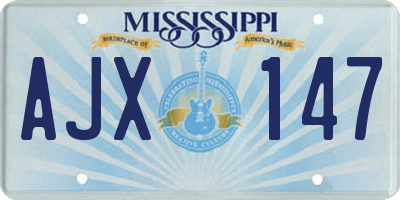 MS license plate AJX147