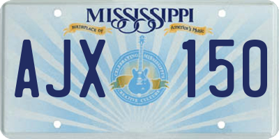 MS license plate AJX150