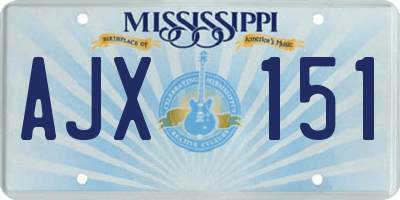 MS license plate AJX151