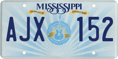 MS license plate AJX152