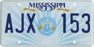 MS license plate AJX153