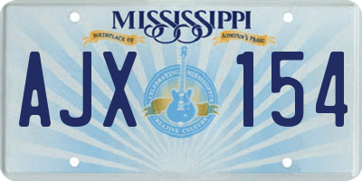MS license plate AJX154
