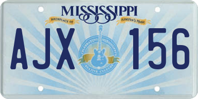 MS license plate AJX156