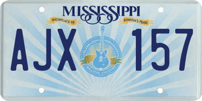 MS license plate AJX157