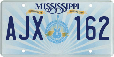 MS license plate AJX162