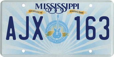 MS license plate AJX163