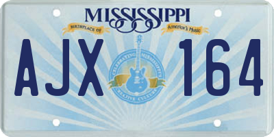 MS license plate AJX164