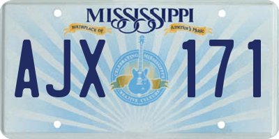 MS license plate AJX171
