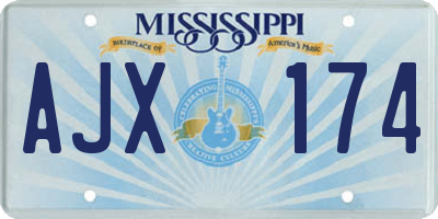 MS license plate AJX174