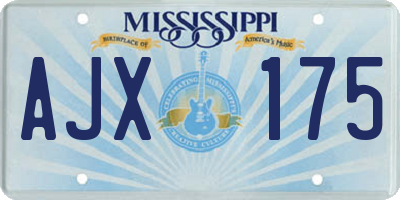 MS license plate AJX175