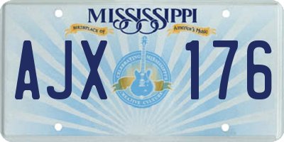 MS license plate AJX176