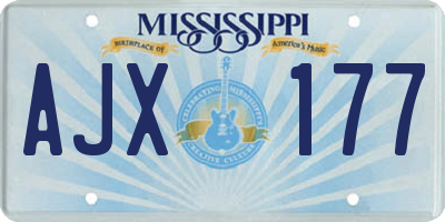 MS license plate AJX177