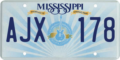 MS license plate AJX178