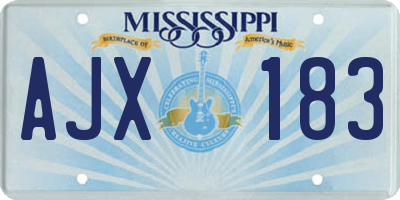 MS license plate AJX183
