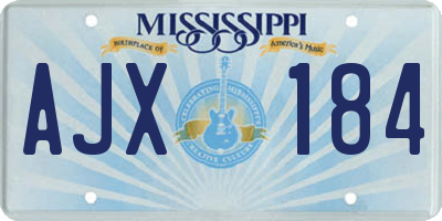MS license plate AJX184