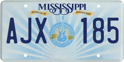MS license plate AJX185