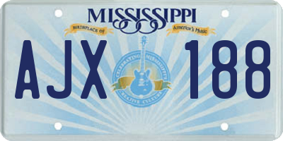 MS license plate AJX188