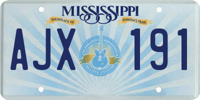 MS license plate AJX191