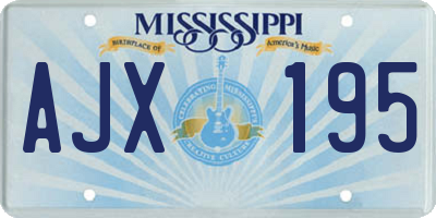 MS license plate AJX195