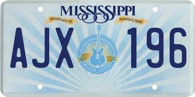 MS license plate AJX196
