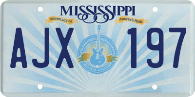 MS license plate AJX197