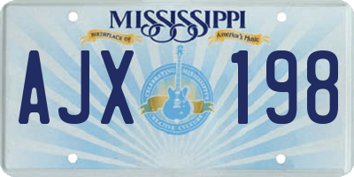MS license plate AJX198