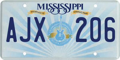 MS license plate AJX206