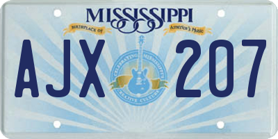 MS license plate AJX207