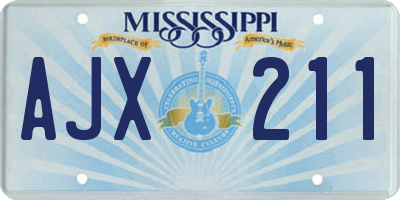 MS license plate AJX211