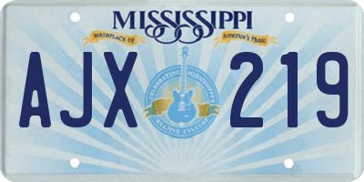MS license plate AJX219