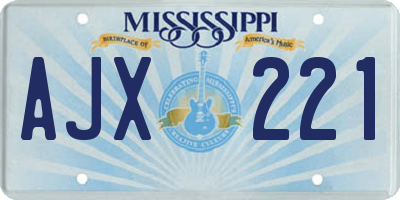 MS license plate AJX221