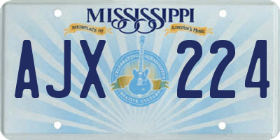 MS license plate AJX224