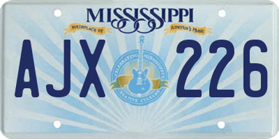 MS license plate AJX226