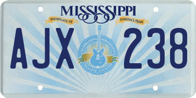 MS license plate AJX238
