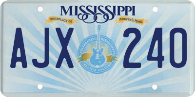 MS license plate AJX240
