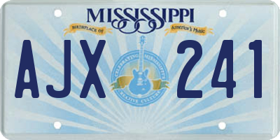 MS license plate AJX241