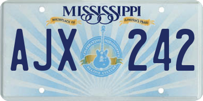 MS license plate AJX242
