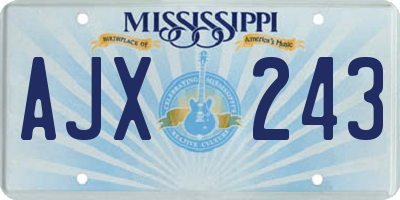 MS license plate AJX243