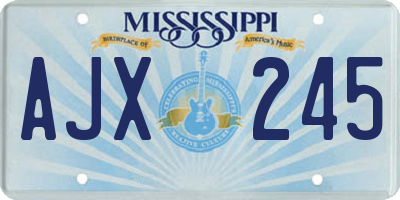 MS license plate AJX245