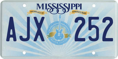MS license plate AJX252