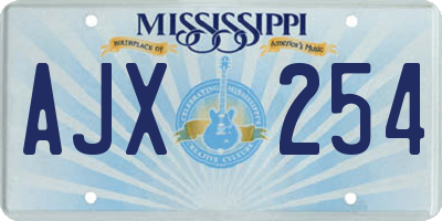 MS license plate AJX254