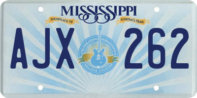 MS license plate AJX262