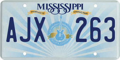 MS license plate AJX263