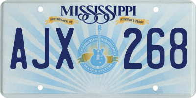 MS license plate AJX268
