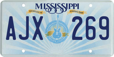 MS license plate AJX269