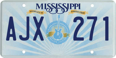 MS license plate AJX271