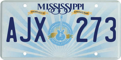 MS license plate AJX273