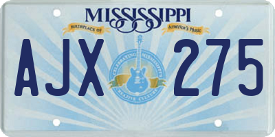 MS license plate AJX275