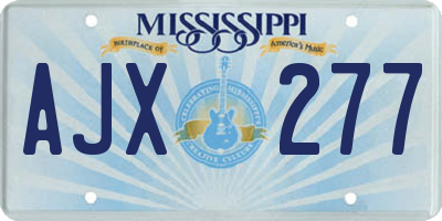 MS license plate AJX277